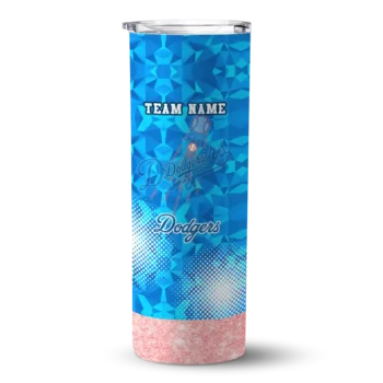 custom los angeles dodgers starburst tiles blue skinny tumbler best selling.webp