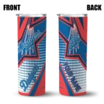 custom los angeles dodgers web stripes blue white skinny tumbler best selling.webp