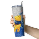custom los angeles dodgers winnie the pooh blue gray skinny tumbler best selling.webp