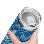 custom los angeles dodgers zipper leopard blue skinny tumbler best selling.webp