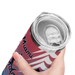 custom miami marlins chevron stripes blue skinny tumbler best selling.webp