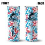 custom miami marlins claw marks blue white skinny tumbler best selling.webp