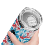 custom miami marlins claw marks blue white skinny tumbler best selling.webp