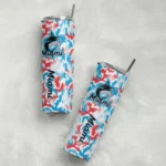 custom miami marlins claw marks blue white skinny tumbler best selling.webp