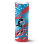 custom miami marlins helmet clash blue skinny tumbler best selling.webp