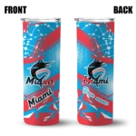 custom miami marlins helmet clash blue skinny tumbler best selling.webp