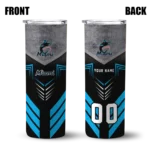 custom miami marlins hexagon honeycomb blue black skinny tumbler best selling.webp