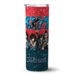custom miami marlins kiss band red skinny tumbler best selling.webp
