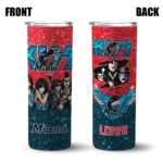 custom miami marlins kiss band red skinny tumbler best selling.webp