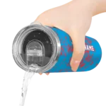 custom miami marlins metallic grid blue skinny tumbler best selling.webp