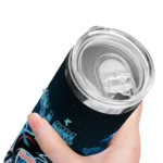 custom miami marlins rose romance blue black skinny tumbler best selling.webp