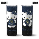 custom milwaukee brewers hello kitty navy blue black skinny tumbler best selling.webp