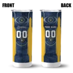custom milwaukee brewers stacked diamond navy blue skinny tumbler best selling.webp