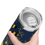 custom milwaukee brewers star pop navy blue black skinny tumbler best selling.webp