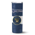 custom milwaukee brewers torn band navy blue white skinny tumbler best selling.webp