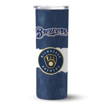 custom milwaukee brewers torn band navy blue white skinny tumbler best selling.webp