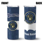 custom milwaukee brewers torn band navy blue white skinny tumbler best selling.webp