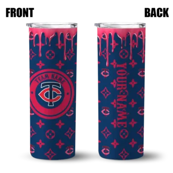 custom minnesota twins camo streak navy skinny tumbler fashion forward.webp