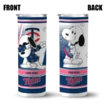 custom minnesota twins snoopy dog navy white skinny tumbler best selling.webp