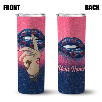 custom minnesota twins sparkle lips navy skinny tumbler fashion forward.webp
