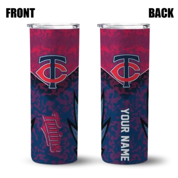 custom minnesota twins spiral burst print navy skinny tumbler fashion forward.webp