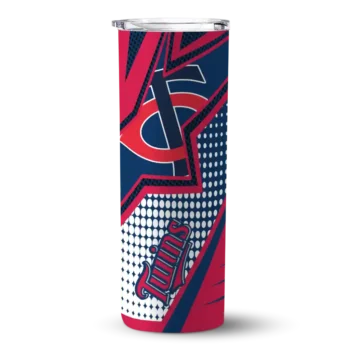 custom minnesota twins web stripes navy white skinny tumbler best selling.webp