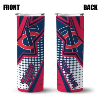 custom minnesota twins web stripes navy white skinny tumbler fashion forward.webp