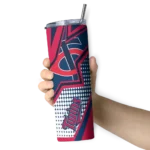 custom minnesota twins web stripes navy white skinny tumbler best selling.webp