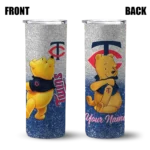 custom minnesota twins winnie the pooh navy gray skinny tumbler best selling.webp