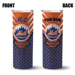 custom new york mets chevron stripes blue skinny tumbler best selling.webp