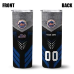 custom new york mets hexagon honeycomb blue black skinny tumbler best selling.webp