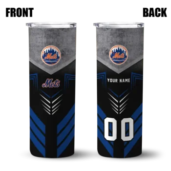 custom new york mets hexagon honeycomb blue black skinny tumbler fashion forward.webp