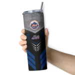 custom new york mets hexagon honeycomb blue black skinny tumbler best selling.webp