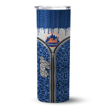custom new york mets sparkle drip blue skinny tumbler best selling.webp