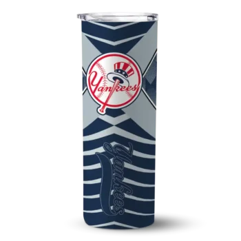 custom new york yankees camo texture navy skinny tumbler best selling.webp
