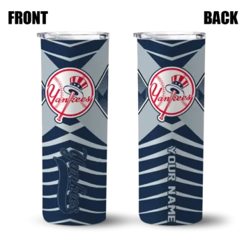 custom new york yankees camo texture navy skinny tumbler fashion forward.webp