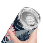 custom new york yankees camo texture navy skinny tumbler best selling.webp