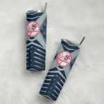 custom new york yankees camo texture navy skinny tumbler best selling.webp