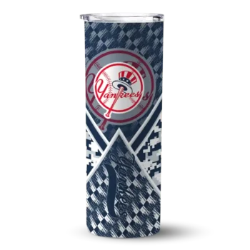 custom new york yankees monogram burst navy white skinny tumbler best selling.webp