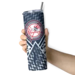 custom new york yankees monogram burst navy white skinny tumbler best selling.webp