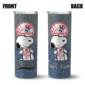 custom new york yankees snoopy attitude navy skinny tumbler fashion forward.webp