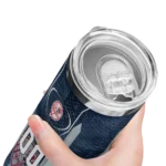 custom new york yankees stacked diamond navy skinny tumbler best selling.webp