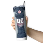 custom new york yankees stacked diamond navy skinny tumbler best selling.webp