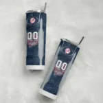 custom new york yankees stacked diamond navy skinny tumbler best selling.webp