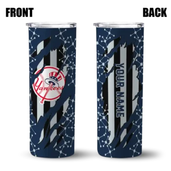 custom new york yankees star pop navy black skinny tumbler fashion forward.webp