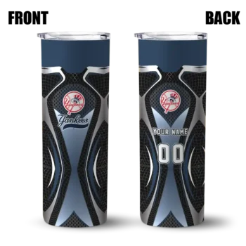 custom new york yankees superman emblem navy black skinny tumbler fashion forward.webp