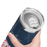 custom new york yankees torn band navy white skinny tumbler best selling.webp