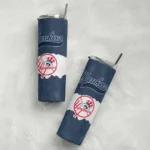 custom new york yankees torn band navy white skinny tumbler best selling.webp