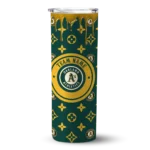 custom oakland athletics camo streak green skinny tumbler best selling.webp