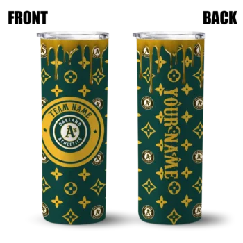 custom oakland athletics camo streak green skinny tumbler fashion forward.webp